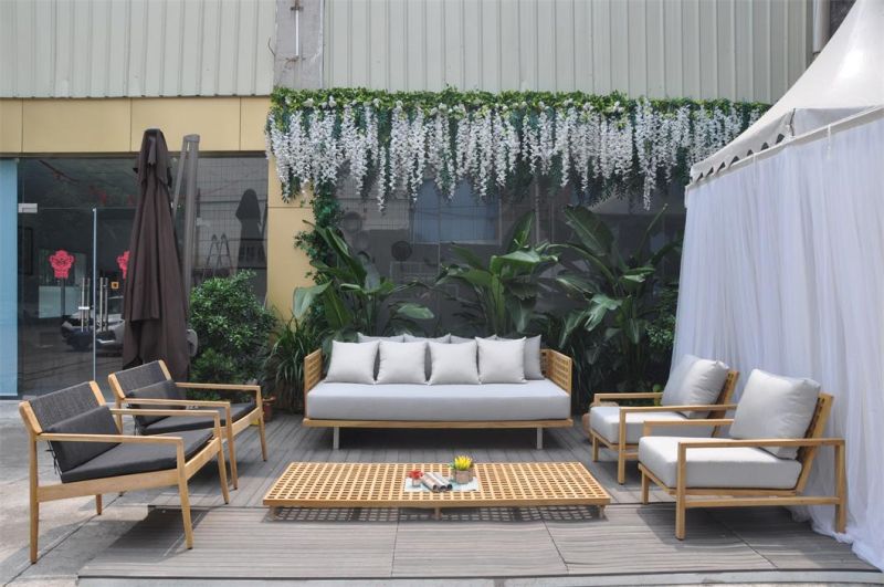 Modern Style Teak Wooden Garden Outdoor Patio Outdoor Wooden Furniture Sofa Set