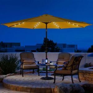 LED Solar Powered Lights Outdoor Market Patio Umbrella for Garden