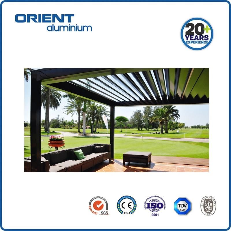 High Quality Glass Aluminum Pergola with Tempered Glass Doors