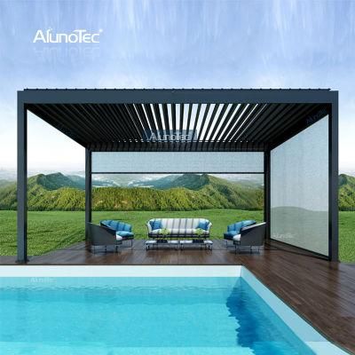 AlunoTec Customized Bioclimatic Gazebo Pergola Aluminium Outdoor Louvered Roof Pergolas Kits