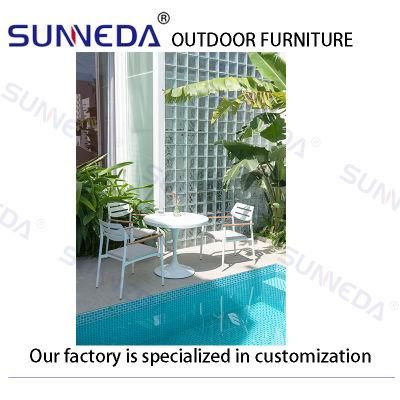 Hotel Patio Outdoor Furniture Teak Wood Chairs Fall Aluminum Square Table Garden Set