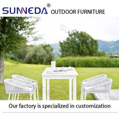 Modern Outdoor Patio Portable Contemporary White Chair with Bar Table