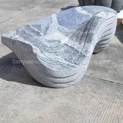 Outdoor Granite Curved Bench for Park or Garden Decoration