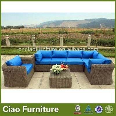 H-China Hot Sell Round Wicker Garden Furniture Outdoor Sofa 2016