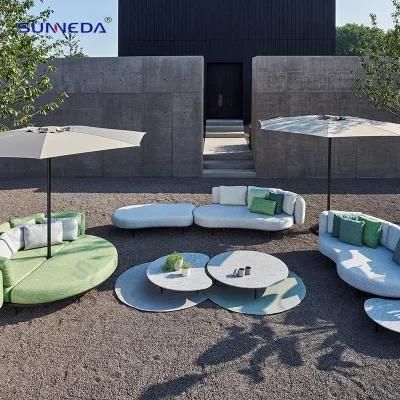 Courtyard Weekend Party Leisure Sofa Set with Rock Table