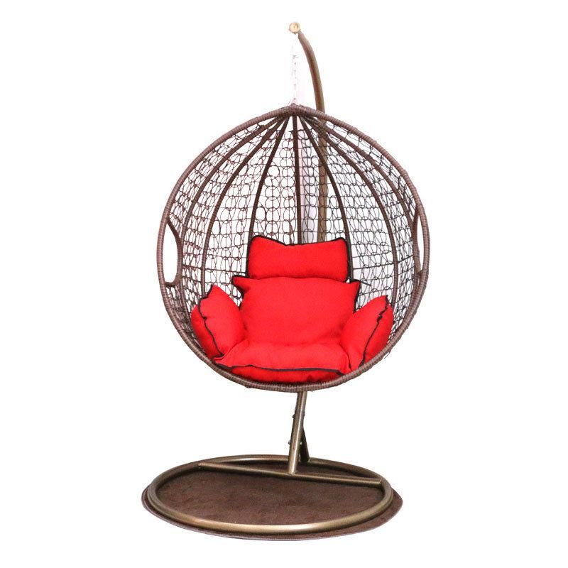 Fashionable Confortable Leisure Rattan Patio Hanging Egg Headrest Swing Chair