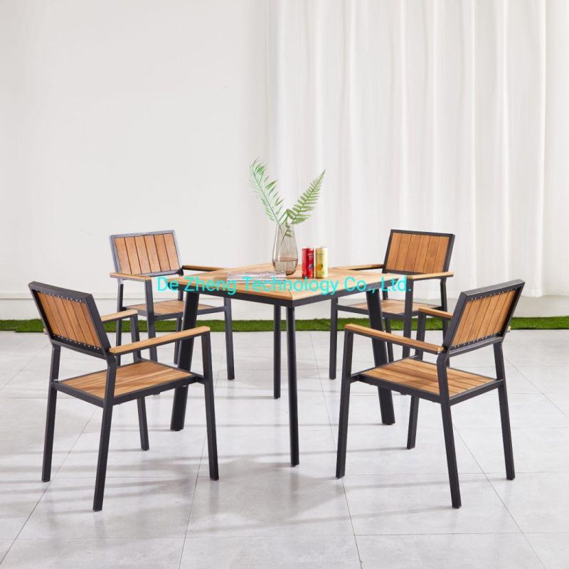 Garden Polywood Dining Table Garden Table New Fashion New Design Stackable Cafe French Bistro Table Set