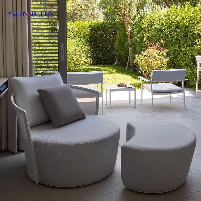 Outdoor Comfortable Velvet Valued Furniture Poolside Single Sofa Set