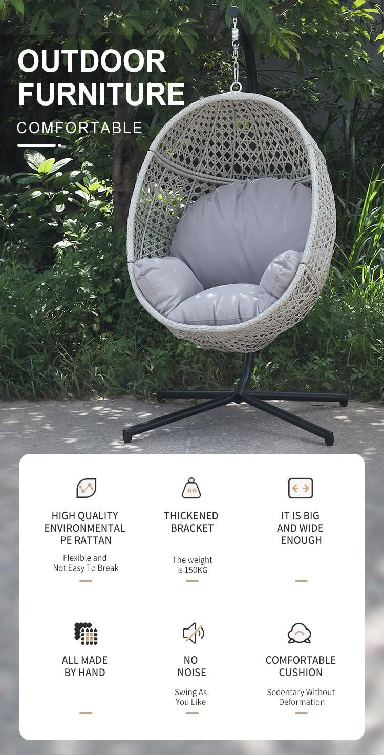 Cane Basket Rattan Hammock Kd Design Balcony Garden Egg Outdoor Hang Swing Chair