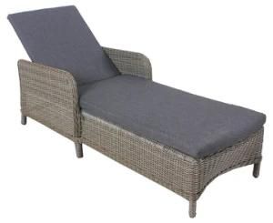 Garden Aluminum Rattan Wicker Chaise Lounge Furniture Sunbed Footrest