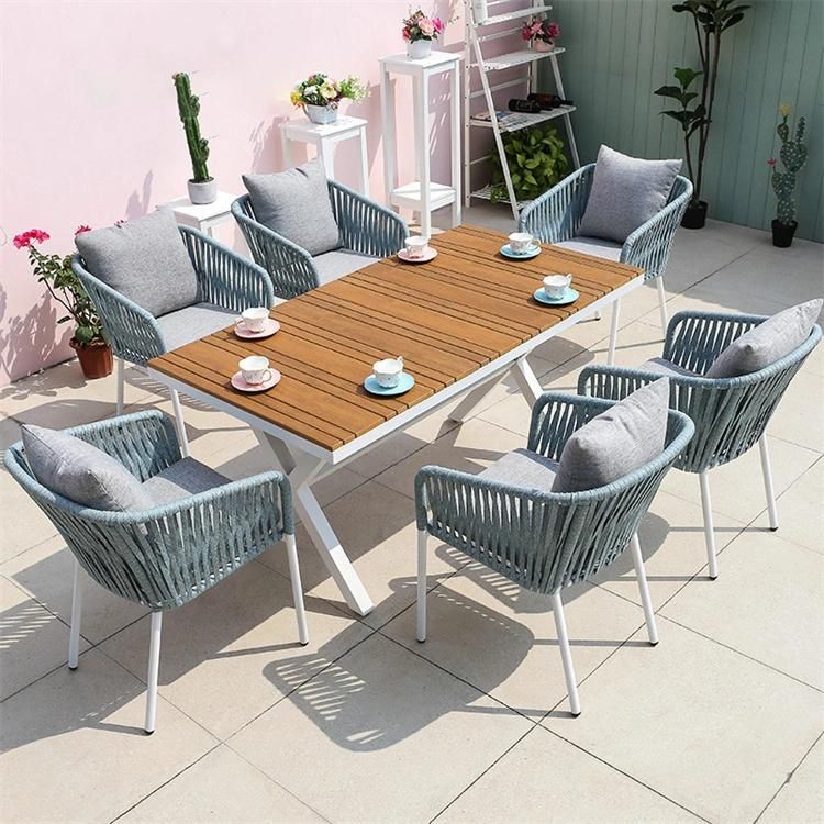 Dining Table and Chair Stackable Aluminum Chairs Outdoor Garden Furniture