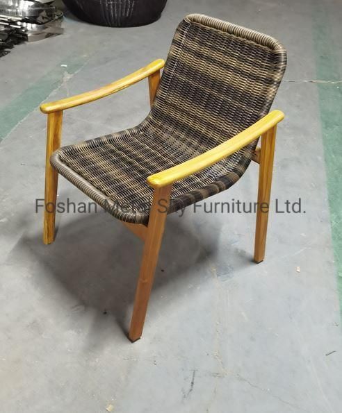 Outdoor Teak Metal Wooden Garden Hotel Patio Rope Rattan Chair