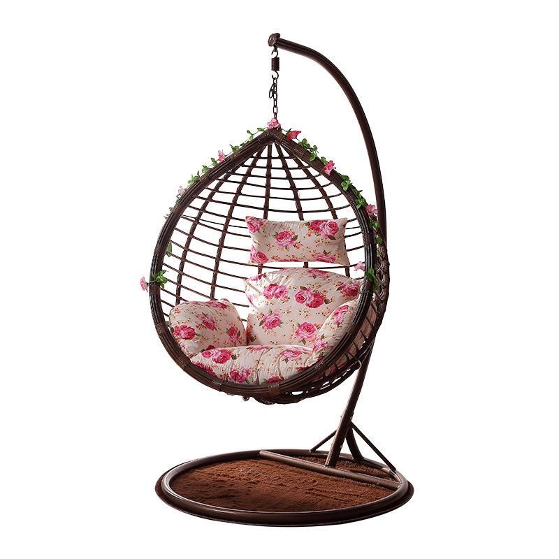 New Design Rattan Wicker Ratio Hotel Egg Hanging Swing Chair