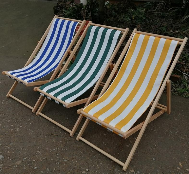 Portable Folding Outdoor Solid Wood Beach Chair for Travel