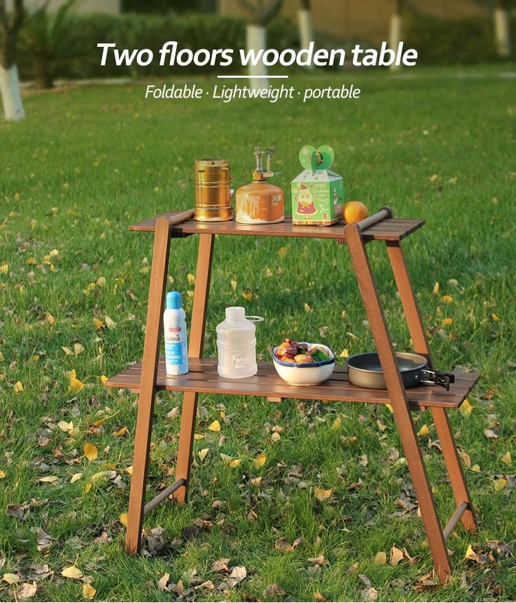 New Garden Two Floors Camping Wooden Table