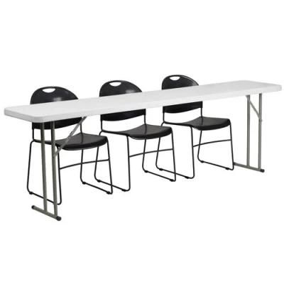 White Plastic Folding Computer Lab Training Set