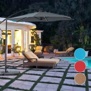 Patio Umbrella with Lights Garden Big Canopy Umbrella Outdoor LED Parasol