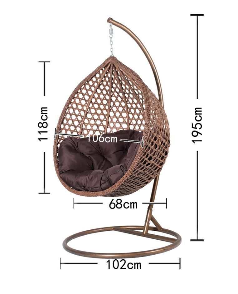 Luxury Modern Outdoor Garden Lounge Wicker Rattan Padded Swing Chair