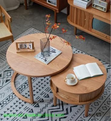 New Design Wooden Coffee Table with Wooden Frame Living Room Furniture 2 Tier