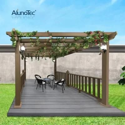 AlunoTec Garden Wood Plastic Terrasse Sunroof WPC Pergola Kit Wooden Pergolas Gazebo