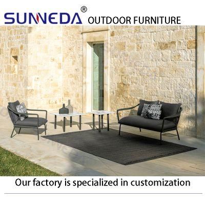 Open Space Comfortable Factory Modern Aluminum Sofa and Marble Table