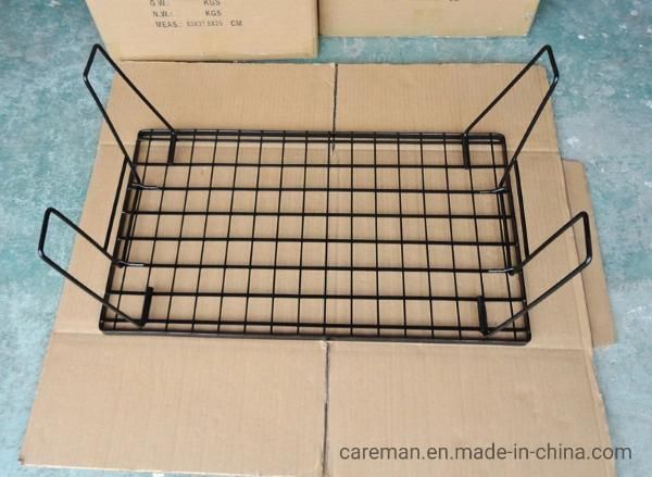 Camping Iron Folding Mesh Table Cooler Stand Black