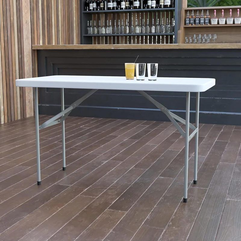 120cm 4FT White Portable Plastic Folding Picnic Table