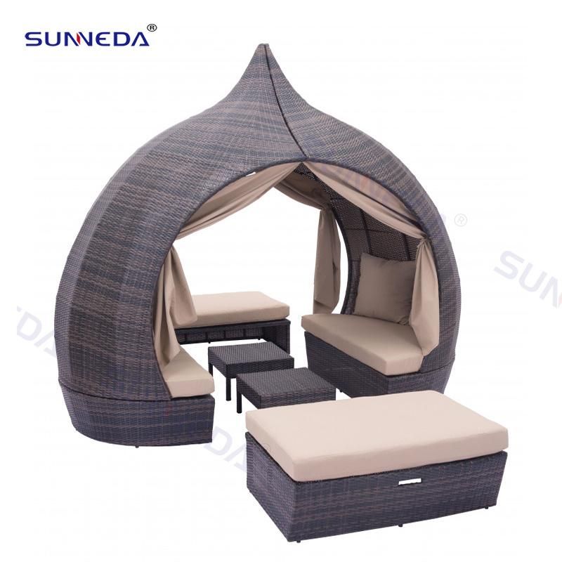 Outdoor Leisure Modern Furniture Rattan Aluminum Sunlounge Garden Patio Daybed