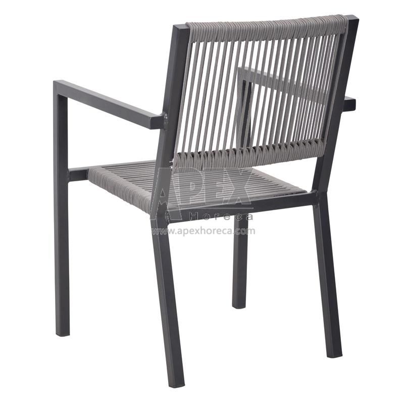 Outdoor Patio Rope Weaving Chair Garden Aluminum Dining Chair