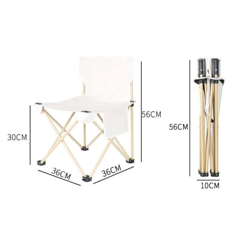 Outdoor Backed Retractable Chair Folding Camping Chair Portable and Accommodated Outdoor Folding Stool Fishing Chair Art Drawing Wyz20300