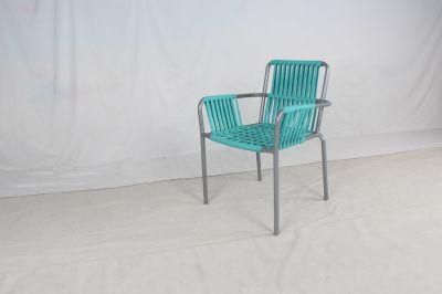 Leisure Hotel Garden Aluminum Powder-Coating Frame Rope Weaving Chair Outdoor Furniture