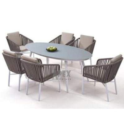 High Quality Garden Dining Table Chairs Rope Furniture Sets