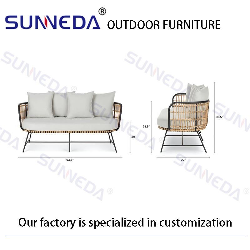 Rattan Furniture Outdoor Sofa and Coffee Table Set Garden Set Sofa