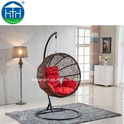 Modern Outdoor Garden Patio PE Rattan Hanging Chair with Cushion