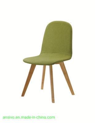 Adult Backrest Modern Design Fabric Cover with Wooded Legs Dining Chair for Living Room