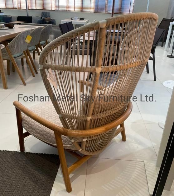 Outdoor Aluminum Garden Hotel Villa Patio Rope Teak Rattan Sofa