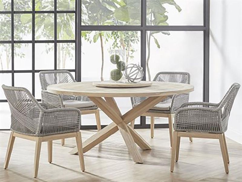 Modern Waterproof Design Backrest Woven Olive Rope Dining Chair Wholesale