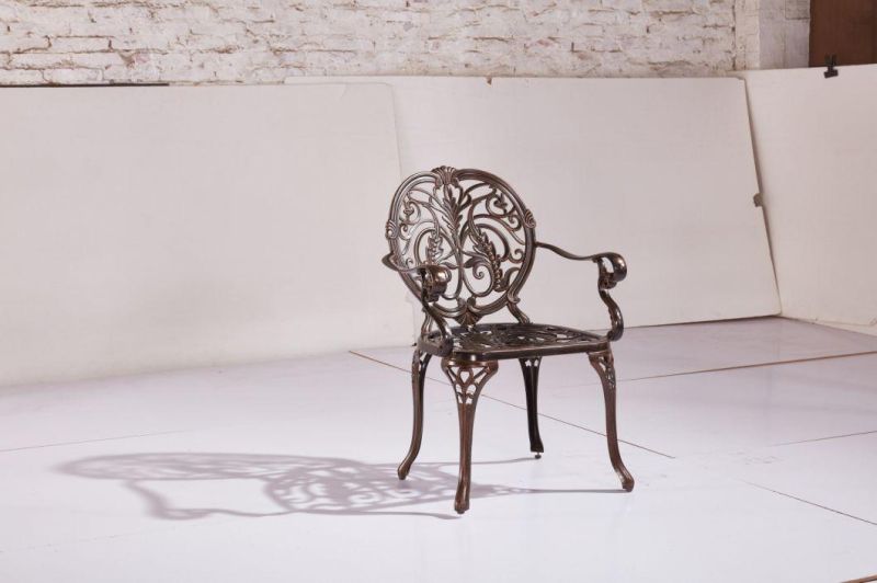 Cast Aluminum Floral Designs Outdoor Dining Chair