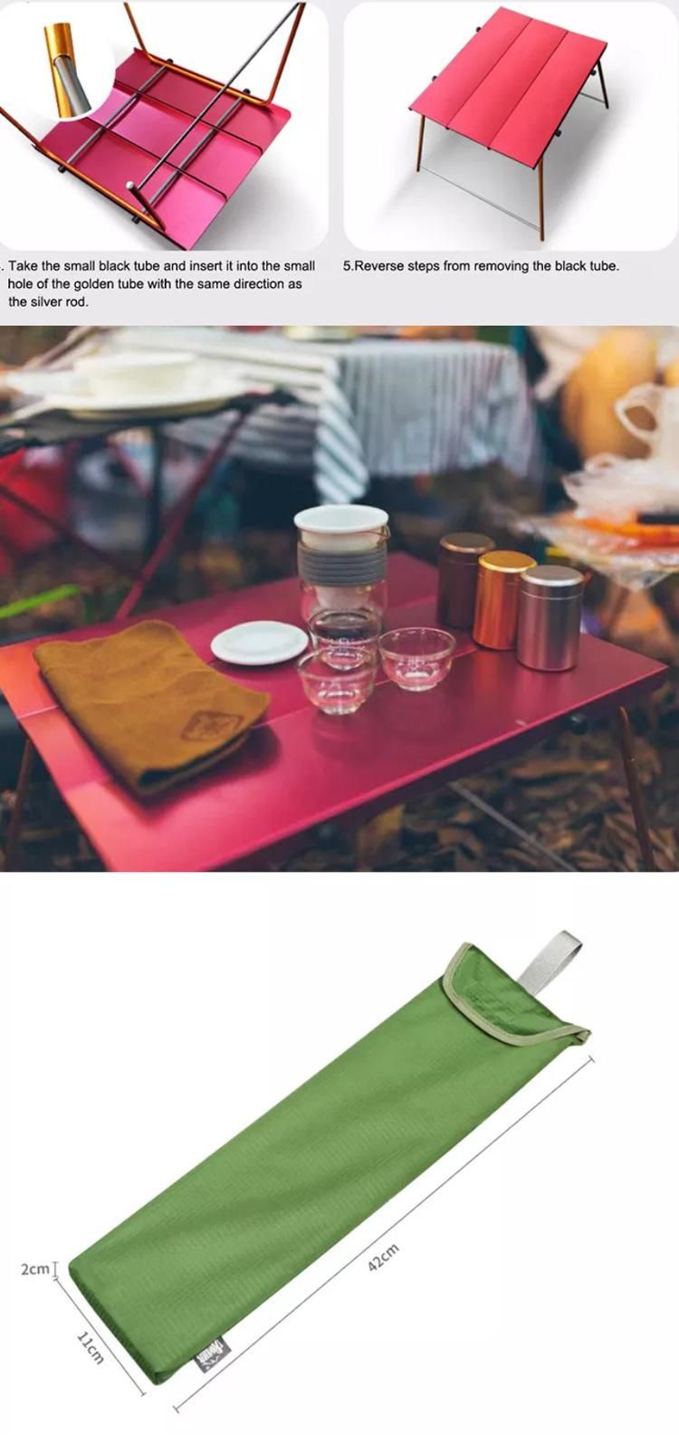 Lightweight Portable Foldable Aluminum Luxury Camping Table Outdoor Camp for Barbecue Cooking Travel Fishing