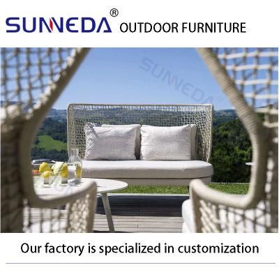 Garden Patio Chair Sofa Set Used Round Rope to Weave Outdoor Furniture