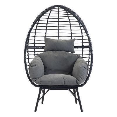 Folding Wicker Egg Design Chair Single Seat Chairs for Patio