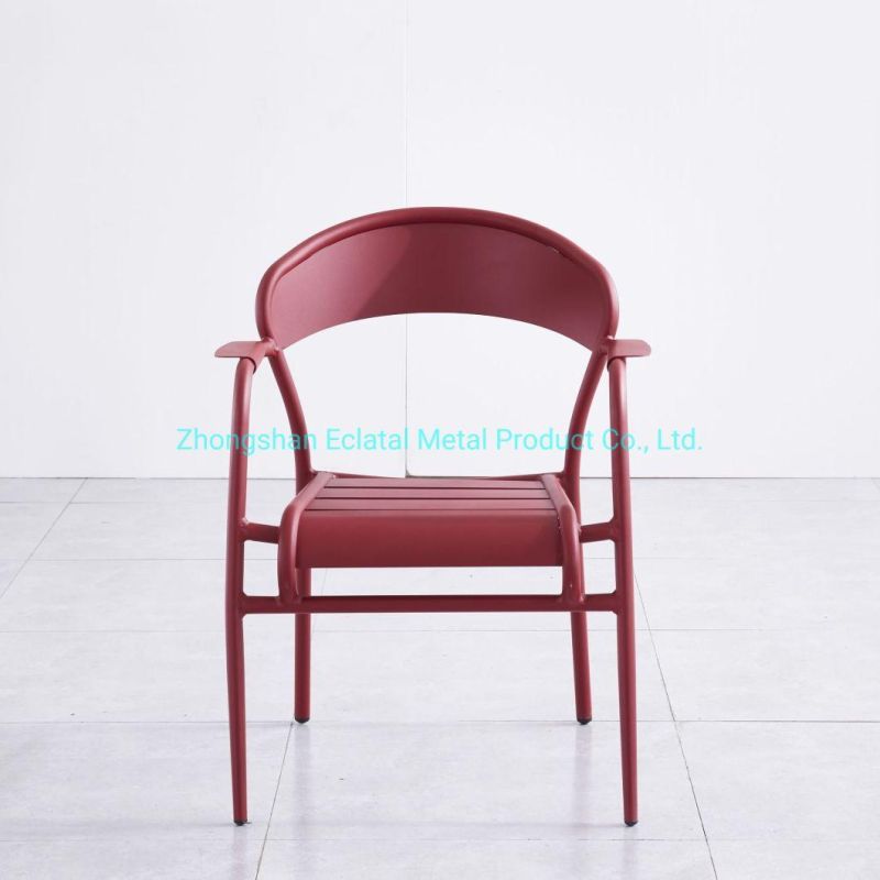 2021 New Design Aluminum Frame Metal Colorful Dining Bar Chairs