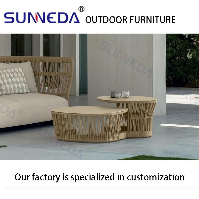 Aluminium Frame with Rope Cover Soft Cushion Garden Beach Patio Outdoor Sofa Set