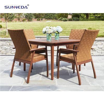 Hotel Modern Rattan Dining Chair Outdoor Garden Patio Table Sets