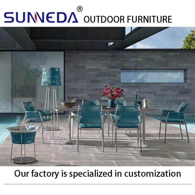 Outdoor Comfortable Elegant Modern Presentable Table with Rock Board Surface