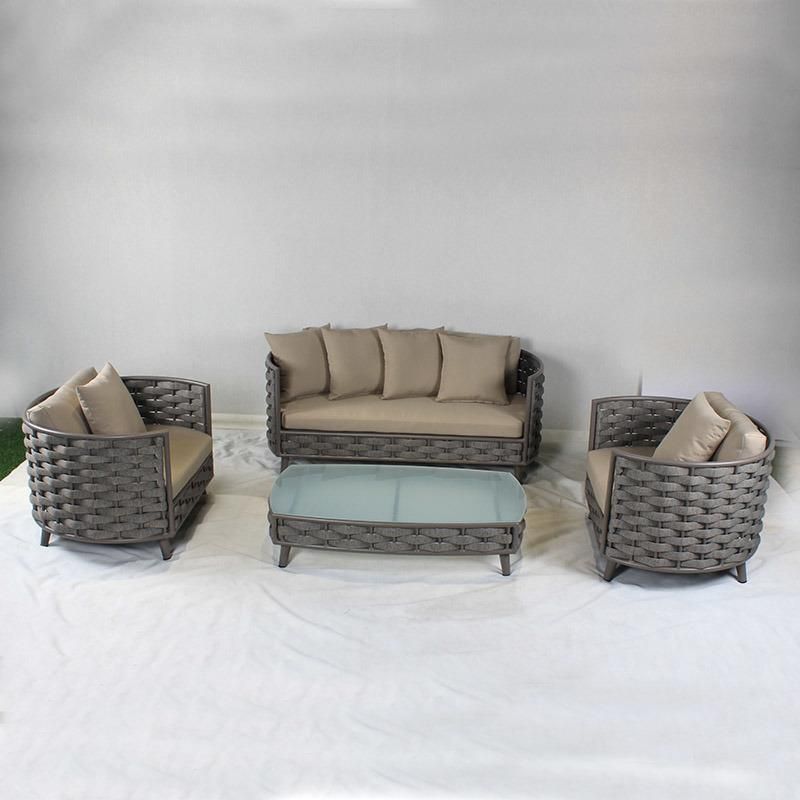 Luxury Outdoor Rope Furniture Living Room Aluminum Garden Sofa