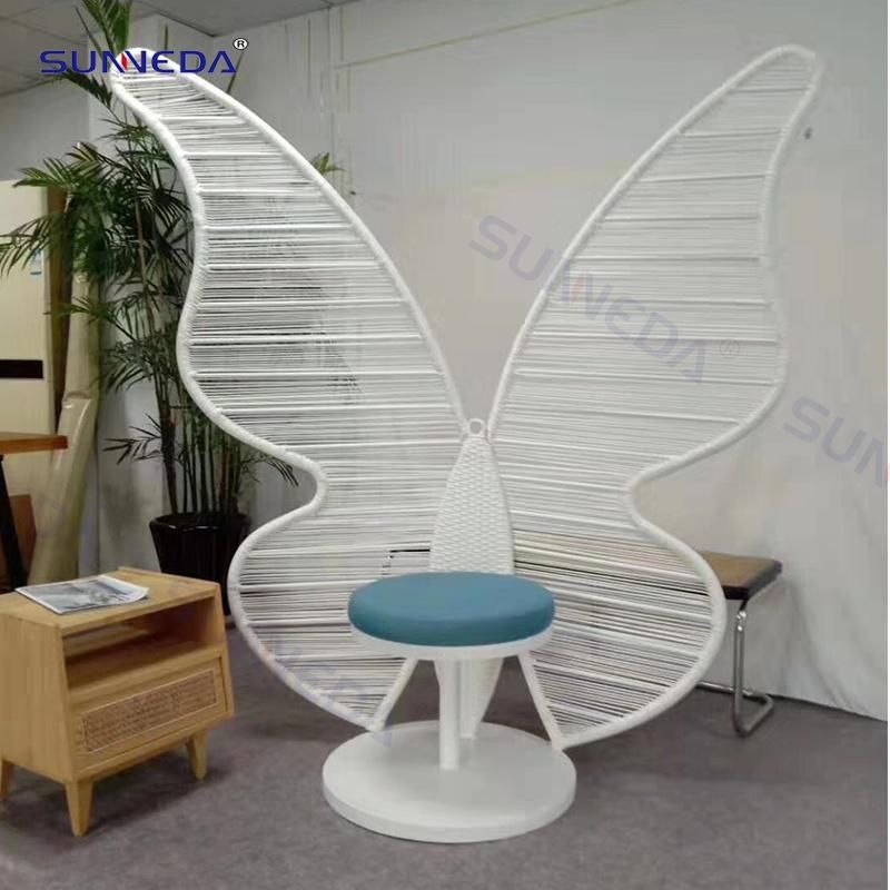 Unique Creative Style Custom Aluminum Frame Butterfly Single Chair