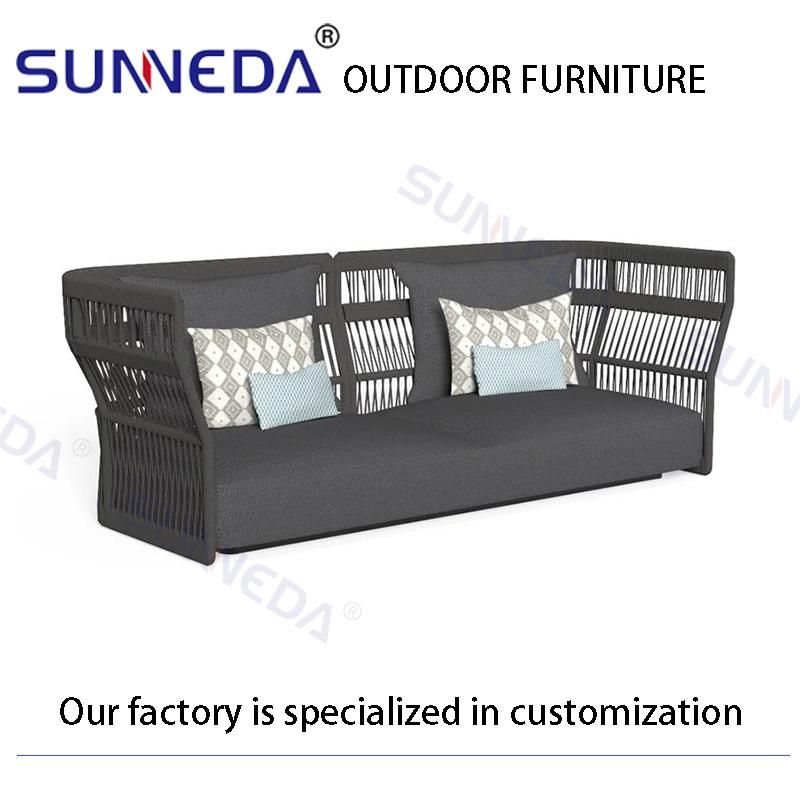Lounge 3 Seater Metal Small Garden Balcony Outdoor Corner Sofa Set