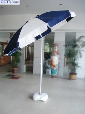 Strong Type Beach Outdoor Parasol with Thick Cover in White and Blue (OCT-BUSTU06)