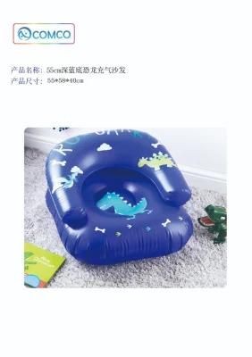 55cm Dark Blue Dinosaur Inflatable Sofa